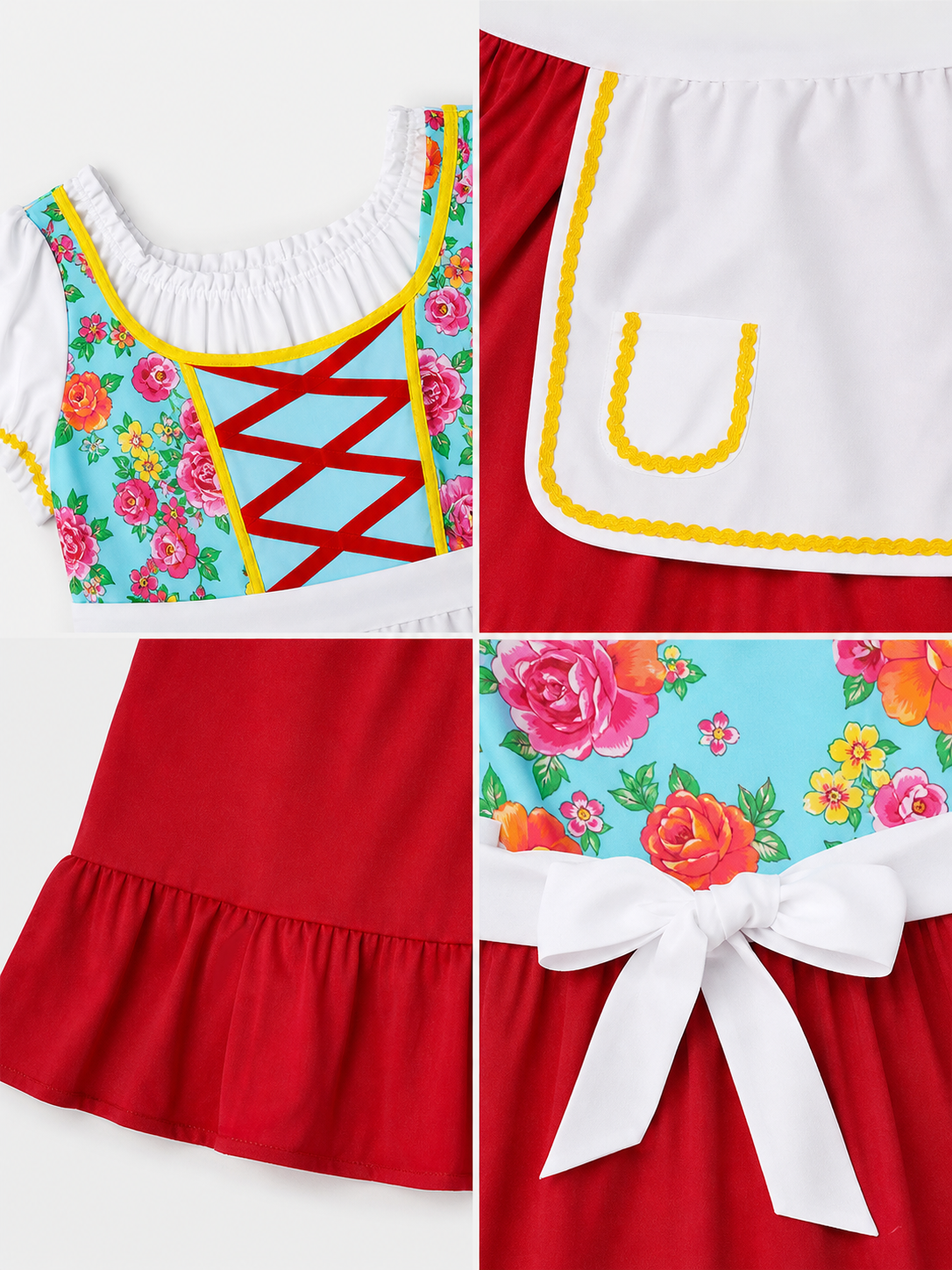 Folk-style costume dress with apron