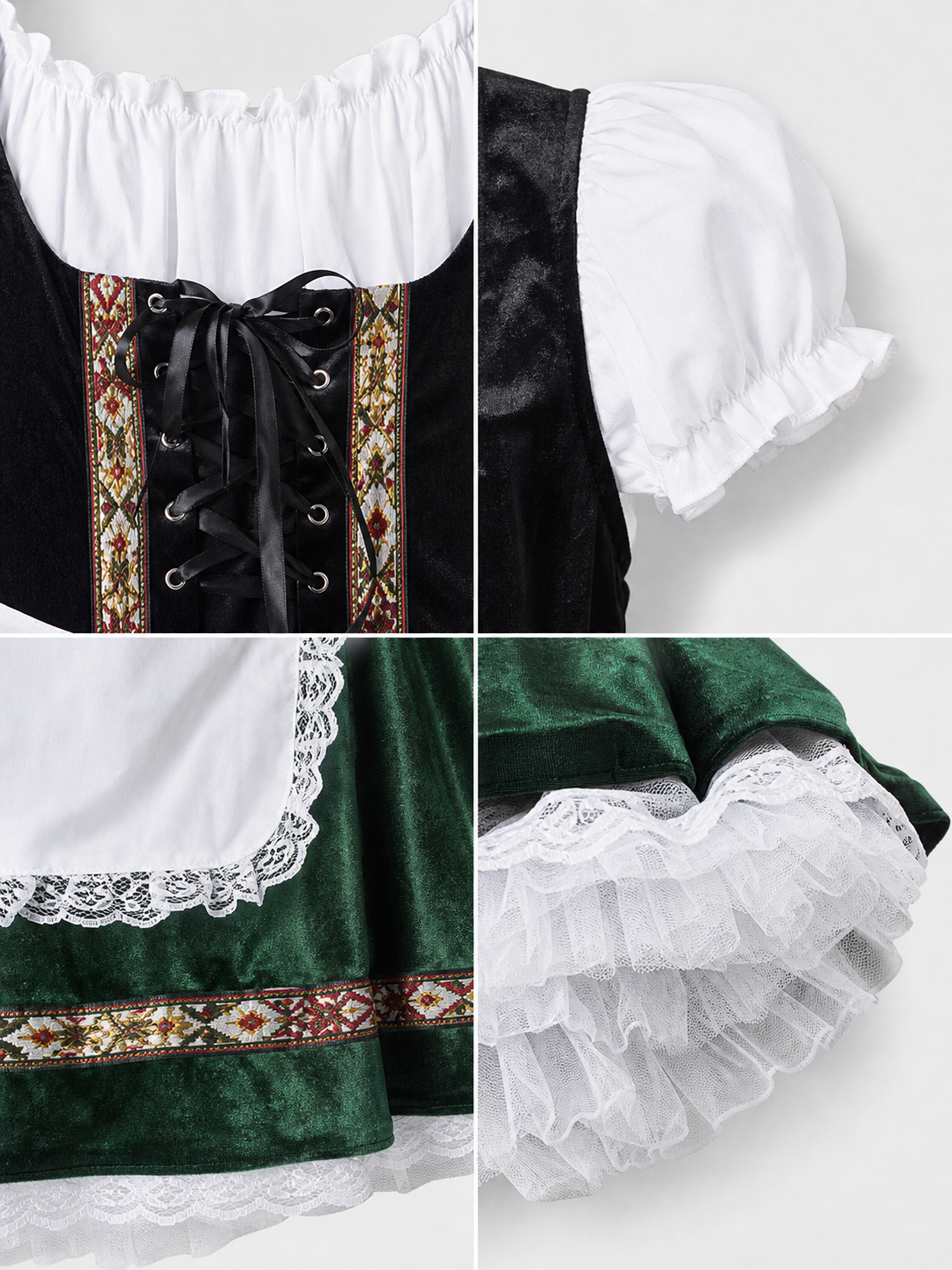 National costume dress with apron and corset