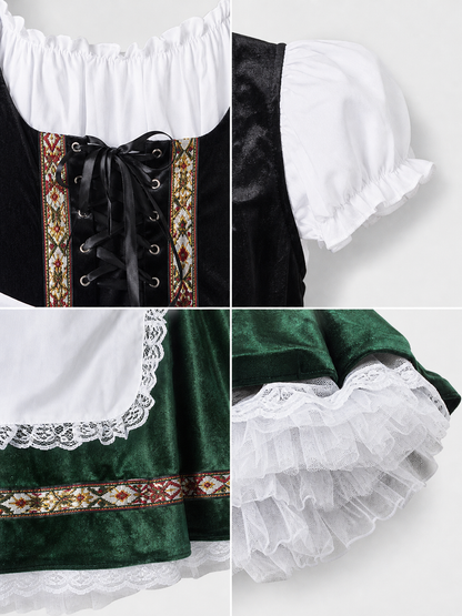 National costume dress with apron and corset