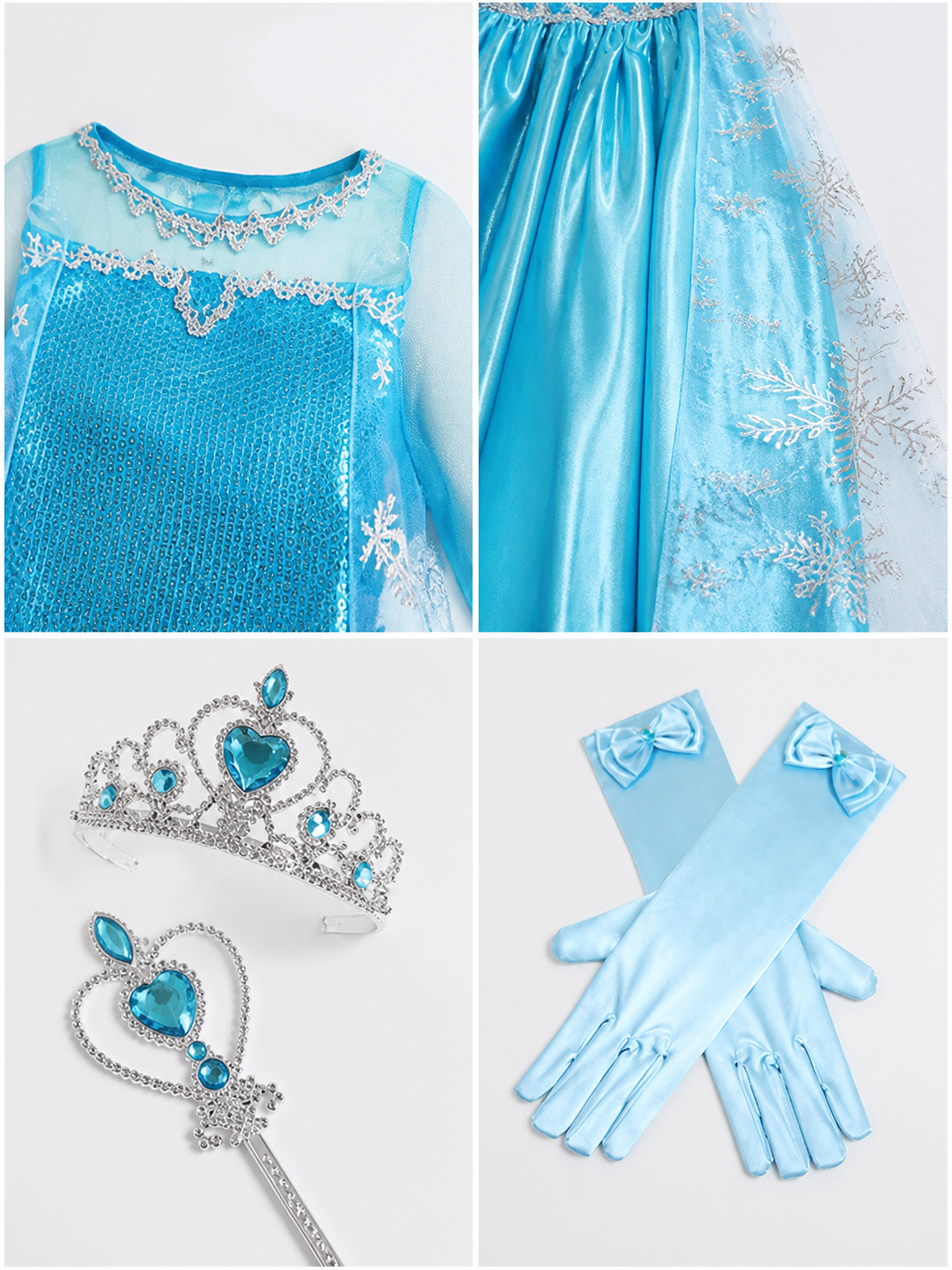 Snow Queen Carnival Costume for Halloween and Cosplay detail view