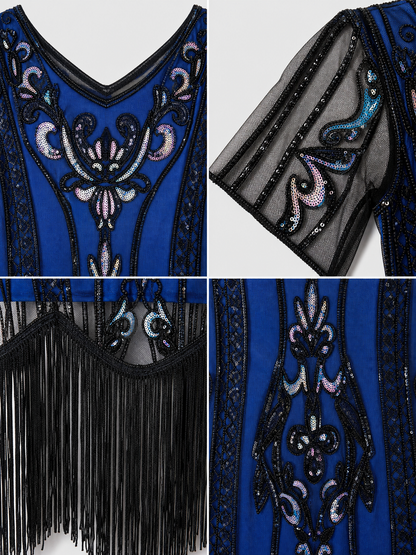 Vintage-Style Flapper Dress with Fringe