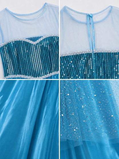 Blue Sequin Maxi Dress for Cosplay