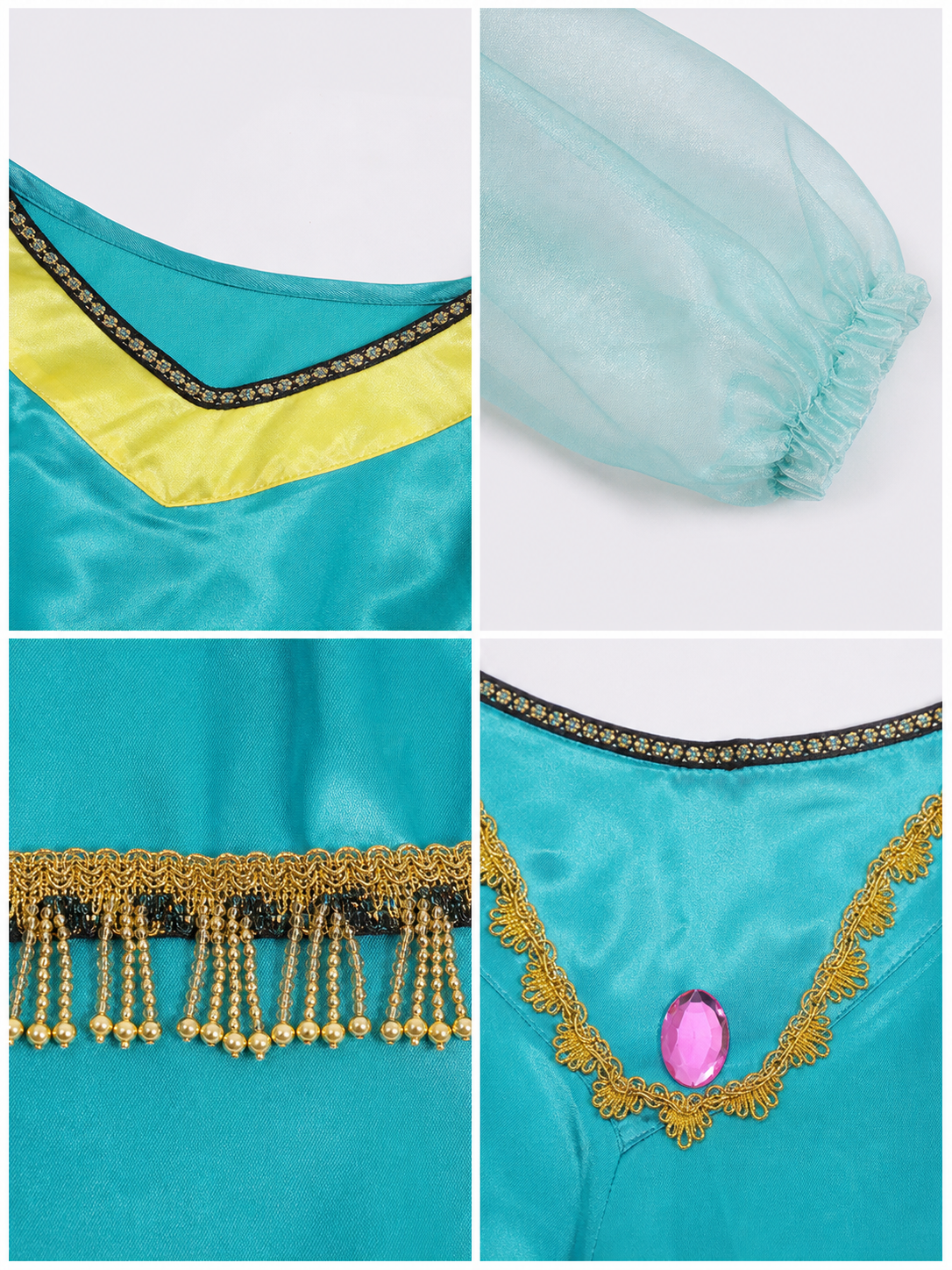 Children's dance costume, green, with headband