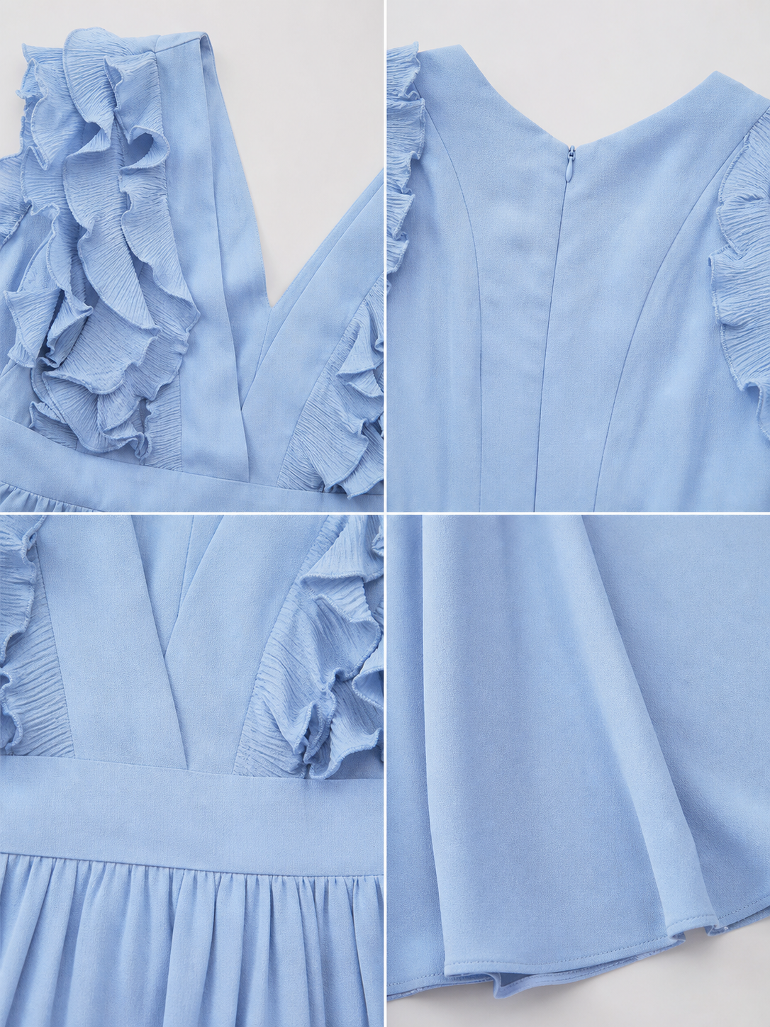 Light Blue Maxi Dress with a Plunging V-Neckline