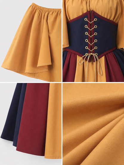 Medieval Dress with Corset Lacing and Sleeves