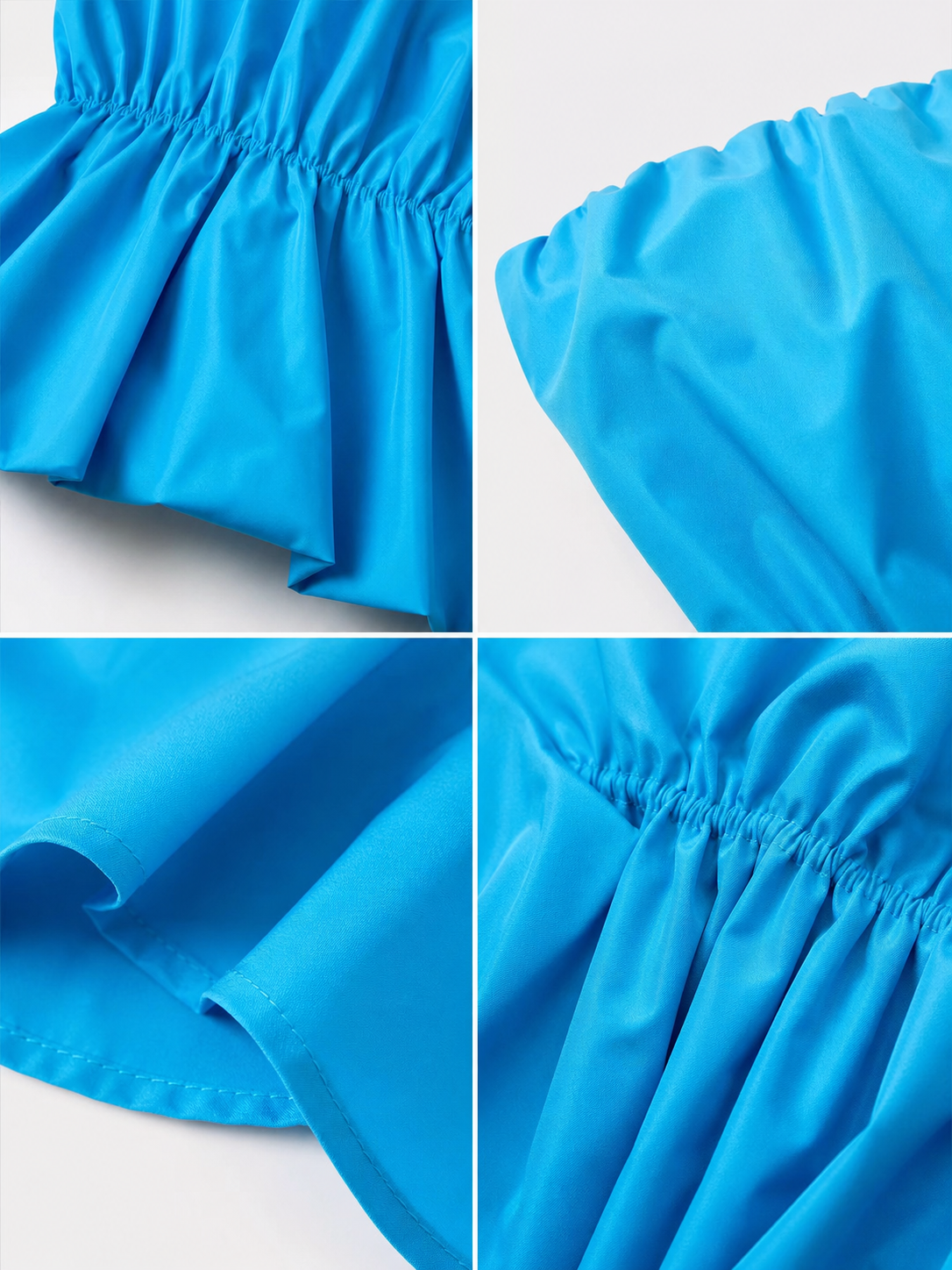 Strapless Dress with Scalloped Edge and Gathering