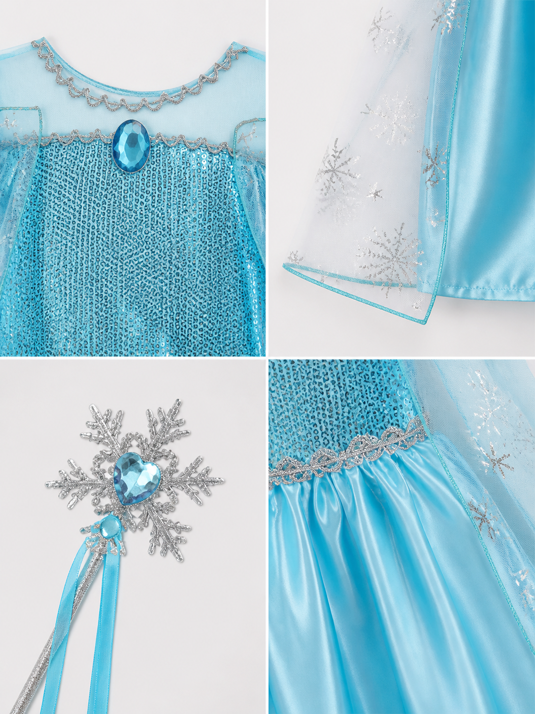 Snow Queen Costume for Halloween and Cosplay detail view