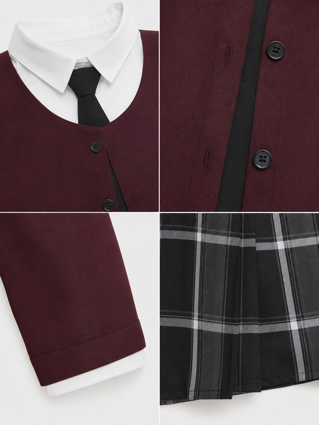 Frank cosplay costume: shirt, cardigan, skirt