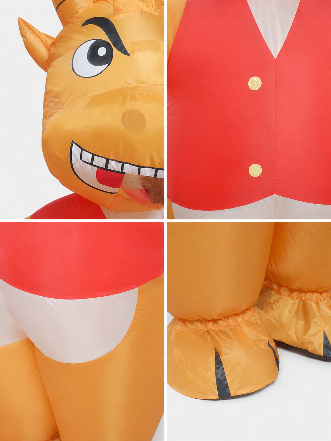Inflatable Bull Costume with Red Vest