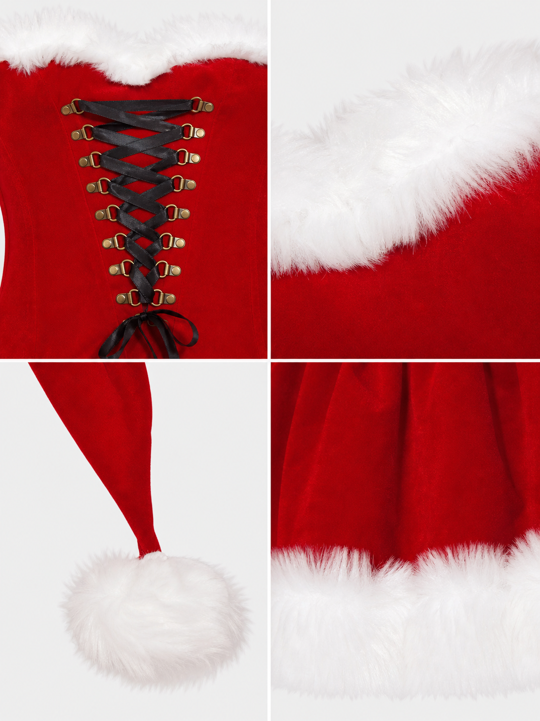 Christmas Character Costume with Fur Trim