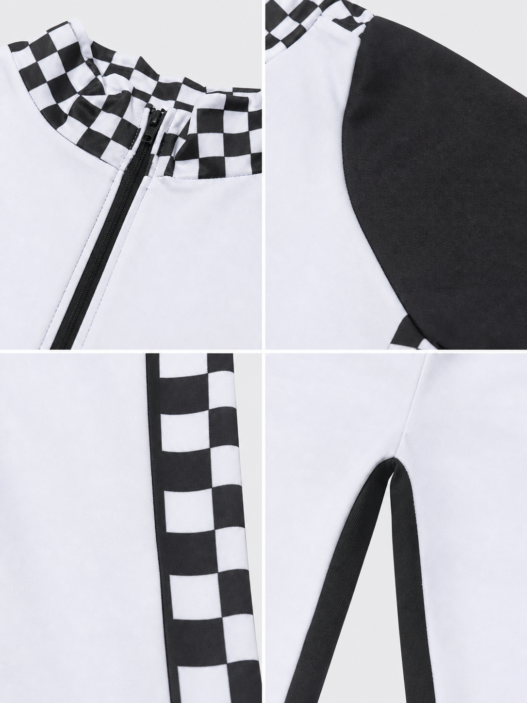 Racing Jumpsuit with Checkered Collar