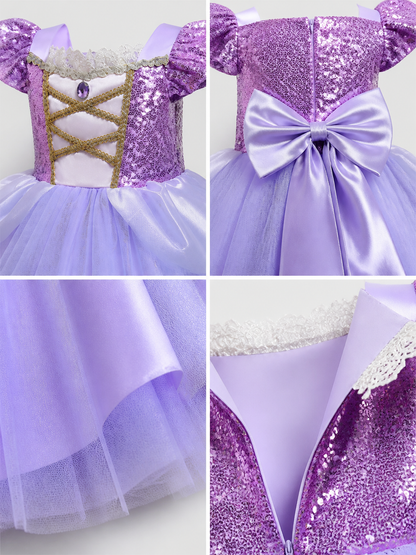 Purple Princess Costume for Halloween detail view