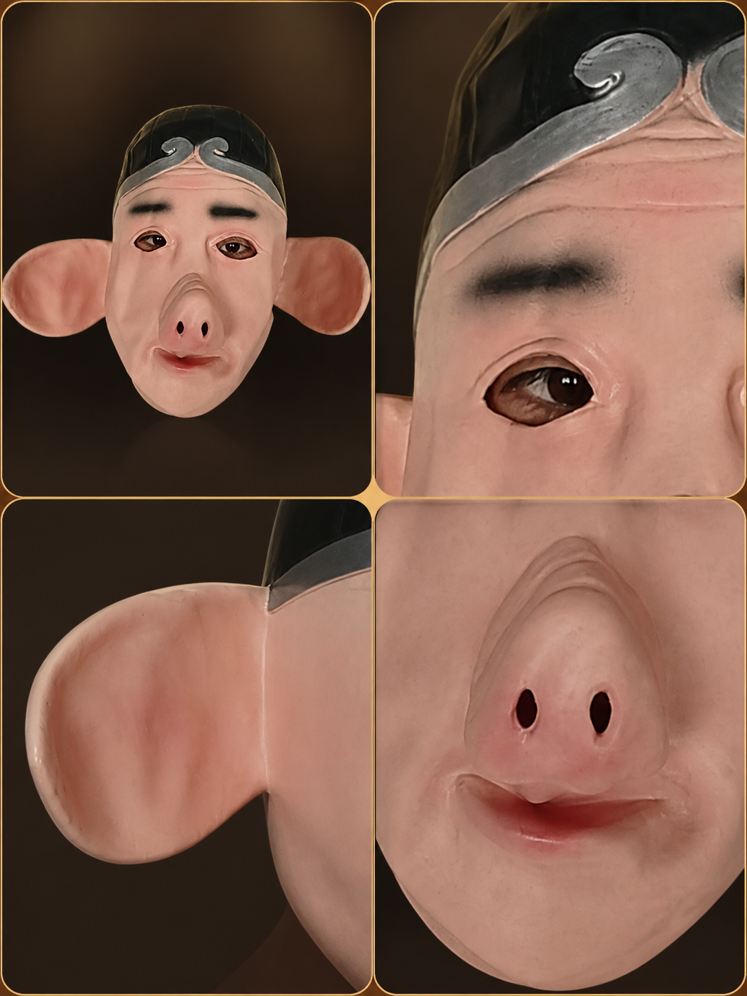 Full-Face Zhu Bajie Pig Carnival Mask detail view