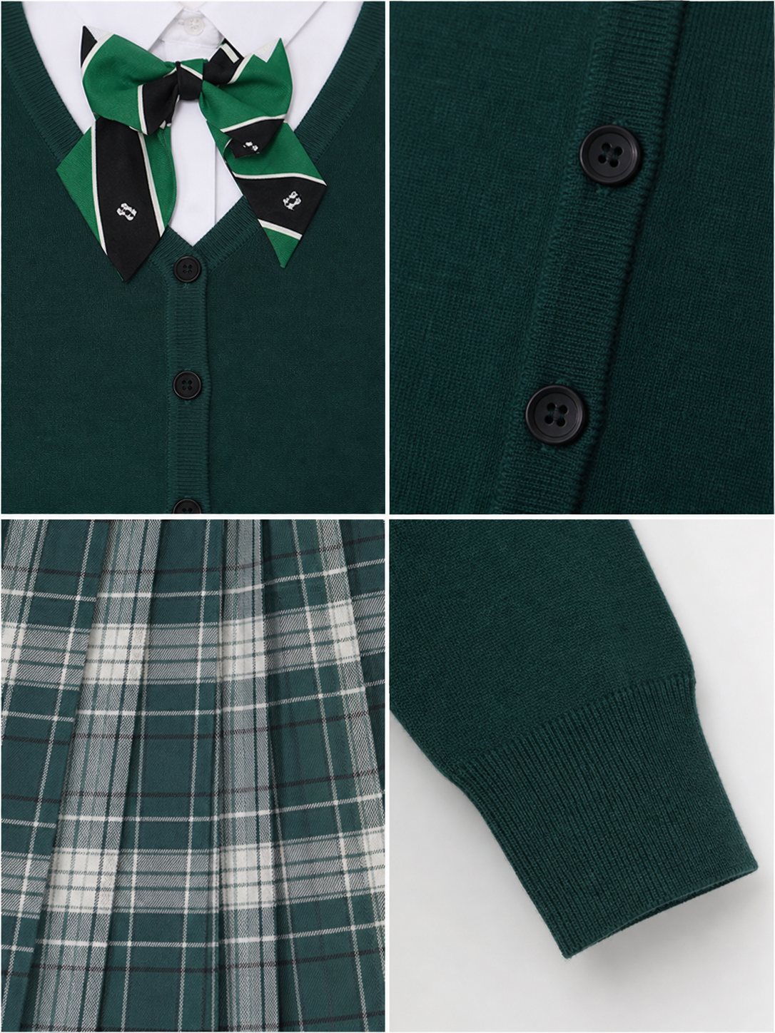 School Uniform Cosplay Costume: Cardigan, Shirt, and Skirt