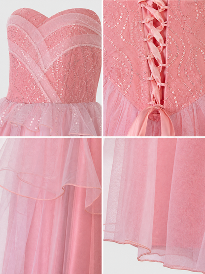Glinda pink cosplay dress with a full skirt