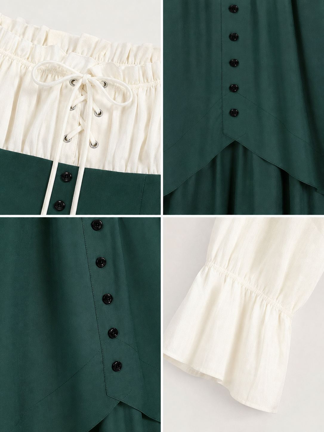 Vintage Dress with a Full Skirt, Ruffles, and Sleeves