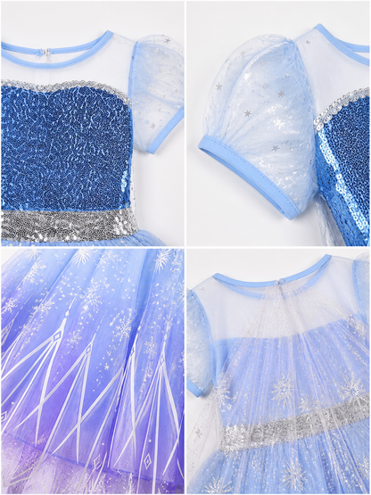 White and Blue Princess Costume for Halloween