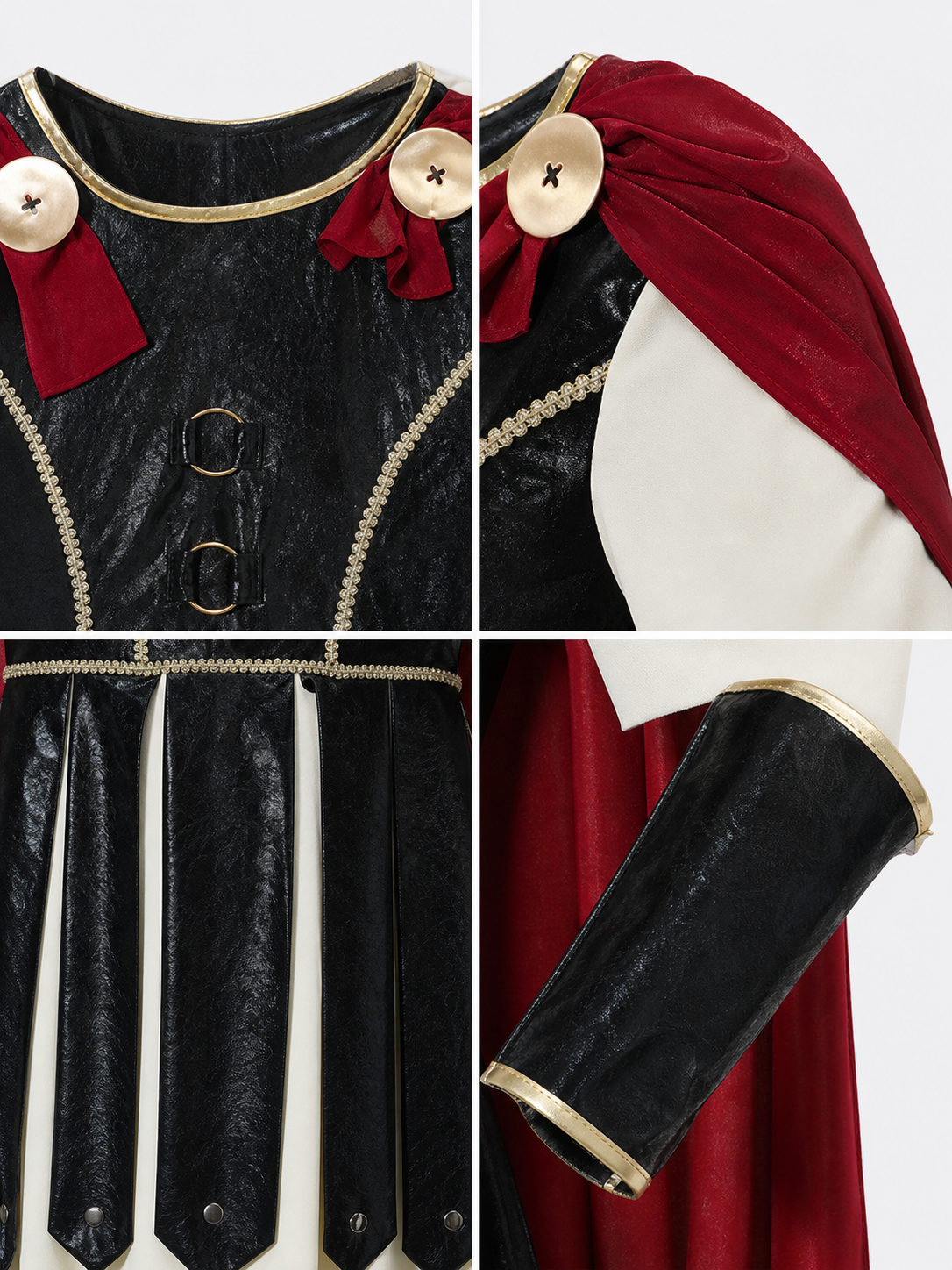 Retro-Style Dress with Red Cape