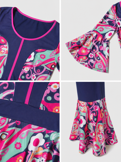 Retro Stage Costume: Top and Flared Pants detail view