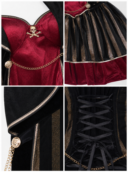 Pirate Cosplay Costume with Black Hat