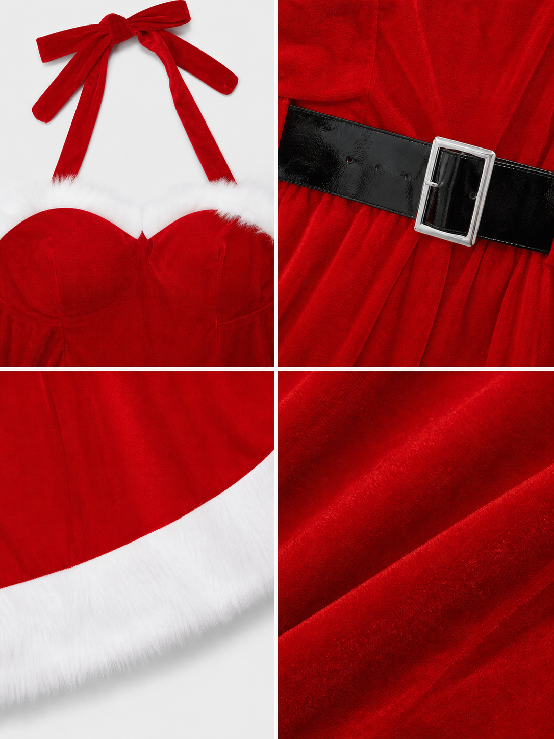 New Year's Costume with a Red Dress and White Trim