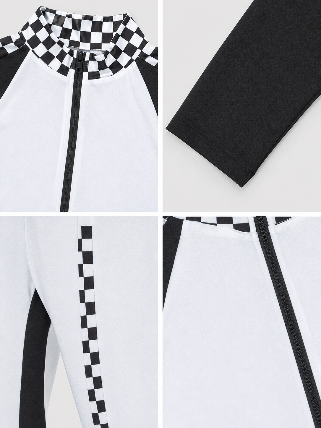 Racing Jumpsuit with Collar and Zipper detail view