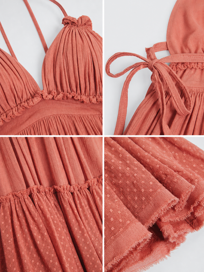 Cotton Boho Open-Back Sundress
