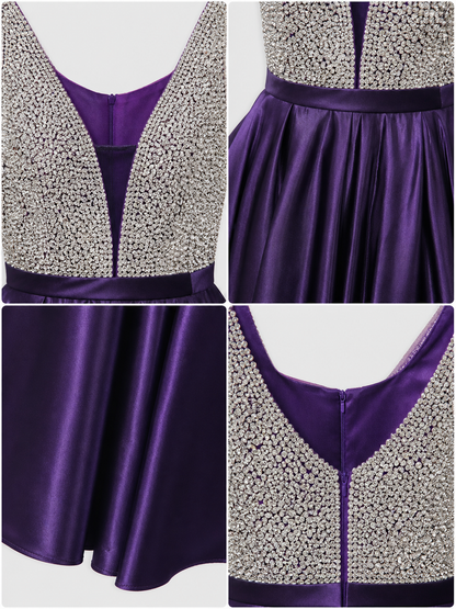 Floor-Length Evening Dress with a V-Neckline