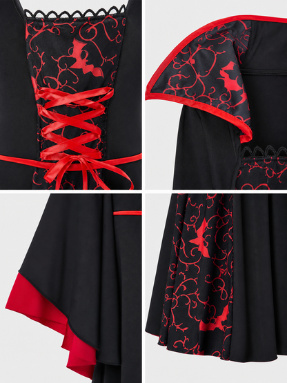 Black and Red Halloween Vampire Witch Dress
