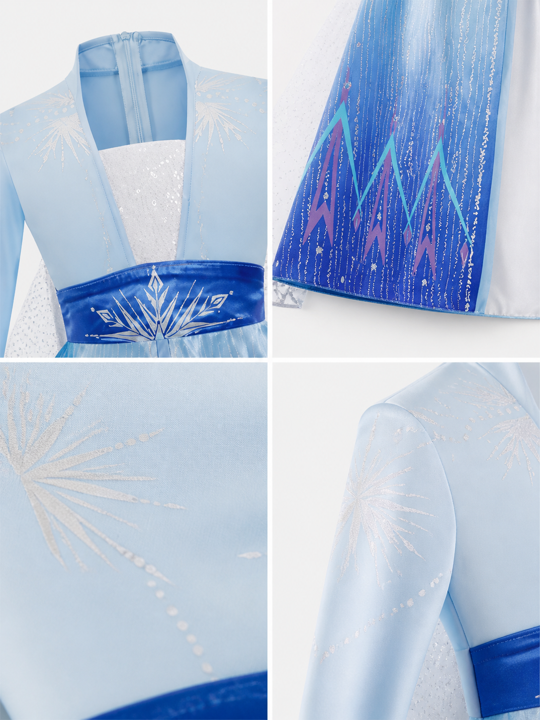 Blue Princess Costume Dress for Halloween detail view