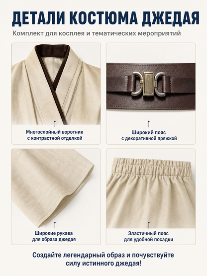 Brown Long Vampire Costume with Belt detail view