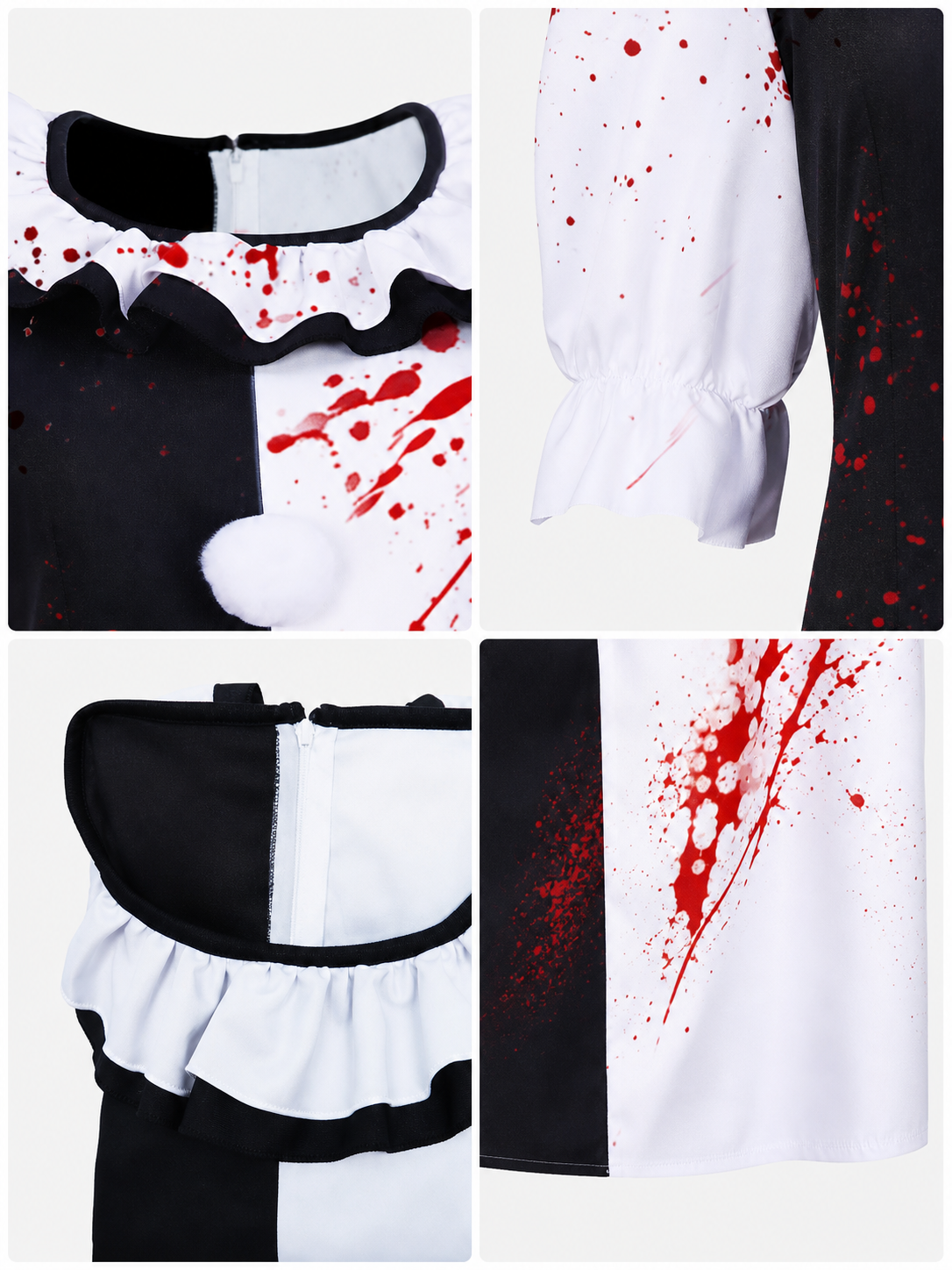 Clown Costume with Blood Splashes for Cosplay