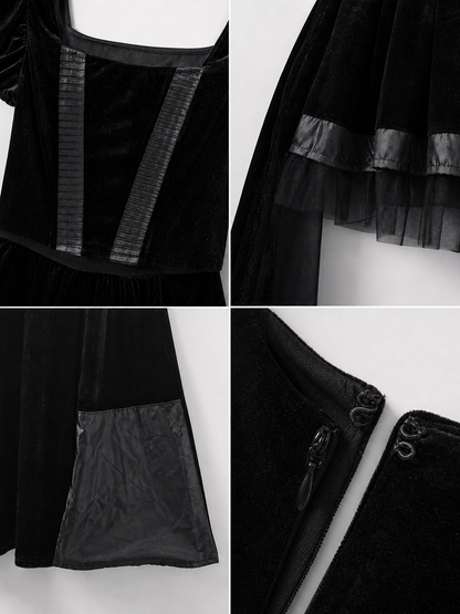 Gothic-Style Cosplay Dress with Train