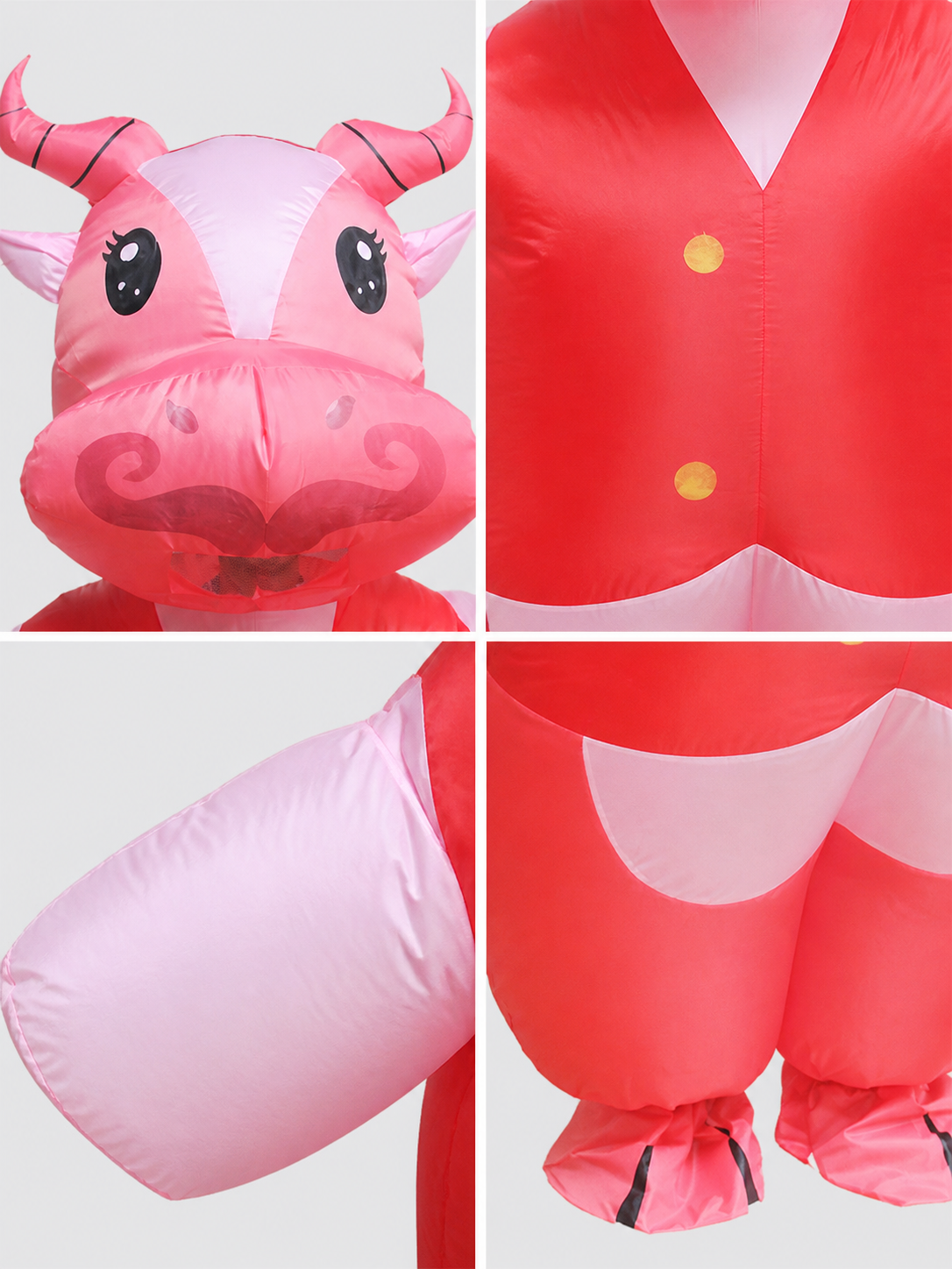 Inflatable Bull Costume with Horns for Parties