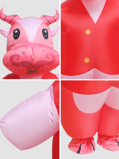 Inflatable Bull Costume with Horns for Parties