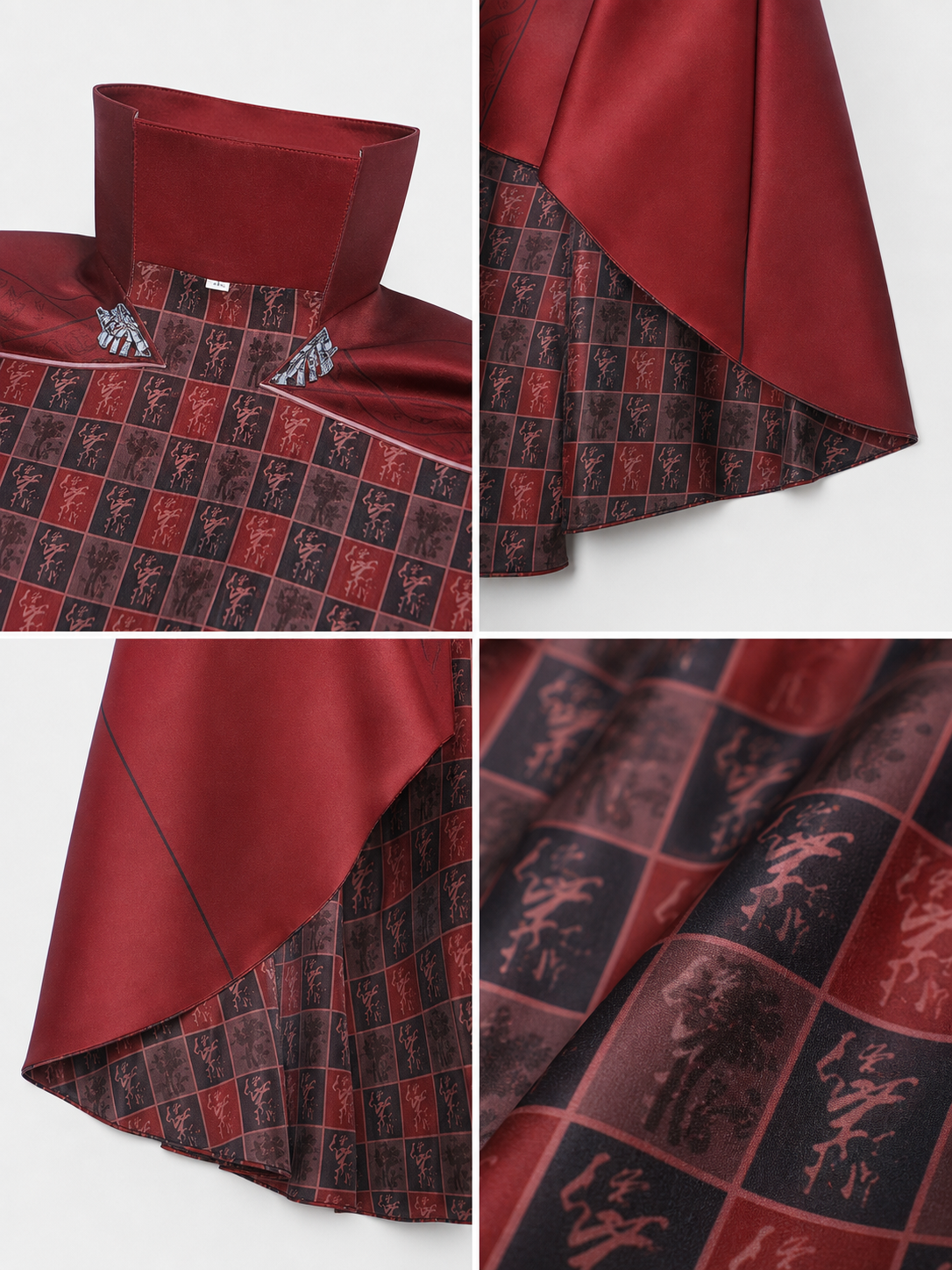 Red Cosplay Cloak with a High Collar