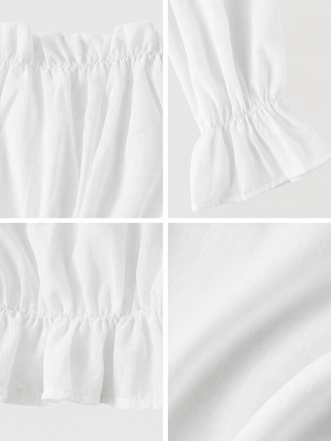 White Cropped Off-the-Shoulder Blouse
