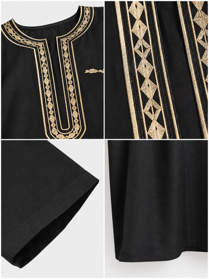 Long loose-fitting Islamic tunic with embroidery