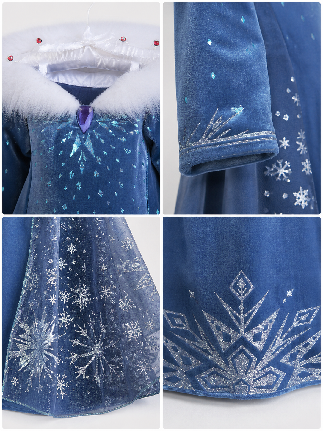 Snow Queen Carnival Costume for Halloween and Cosplay detail view