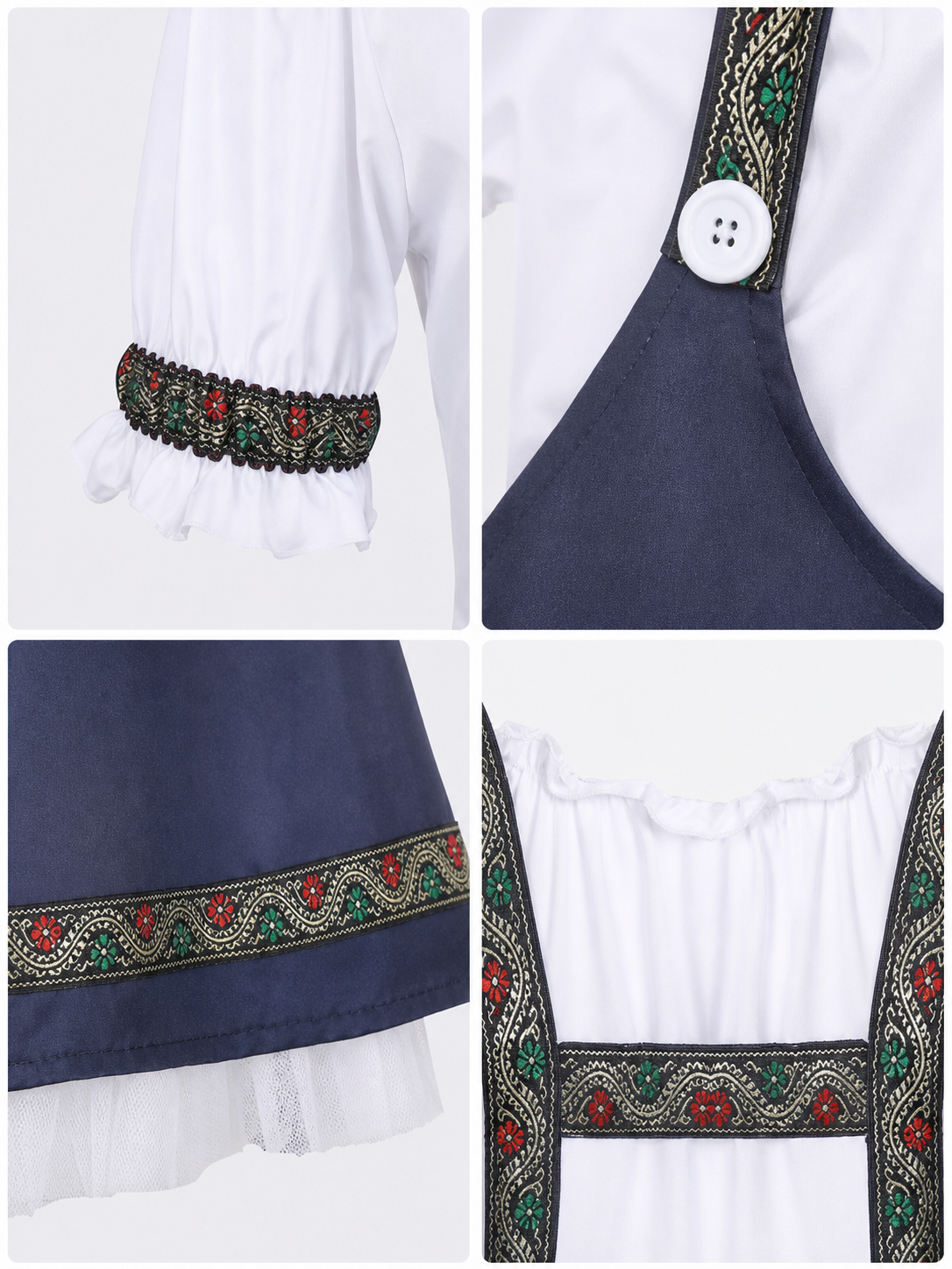 German Beer Festival Costume: Sundress and Blouse detail view
