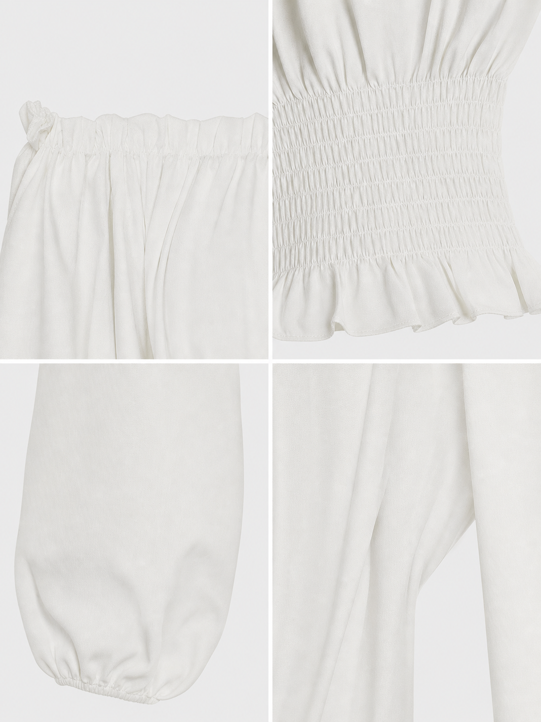 White Blouse with Full Sleeves and Ruffles