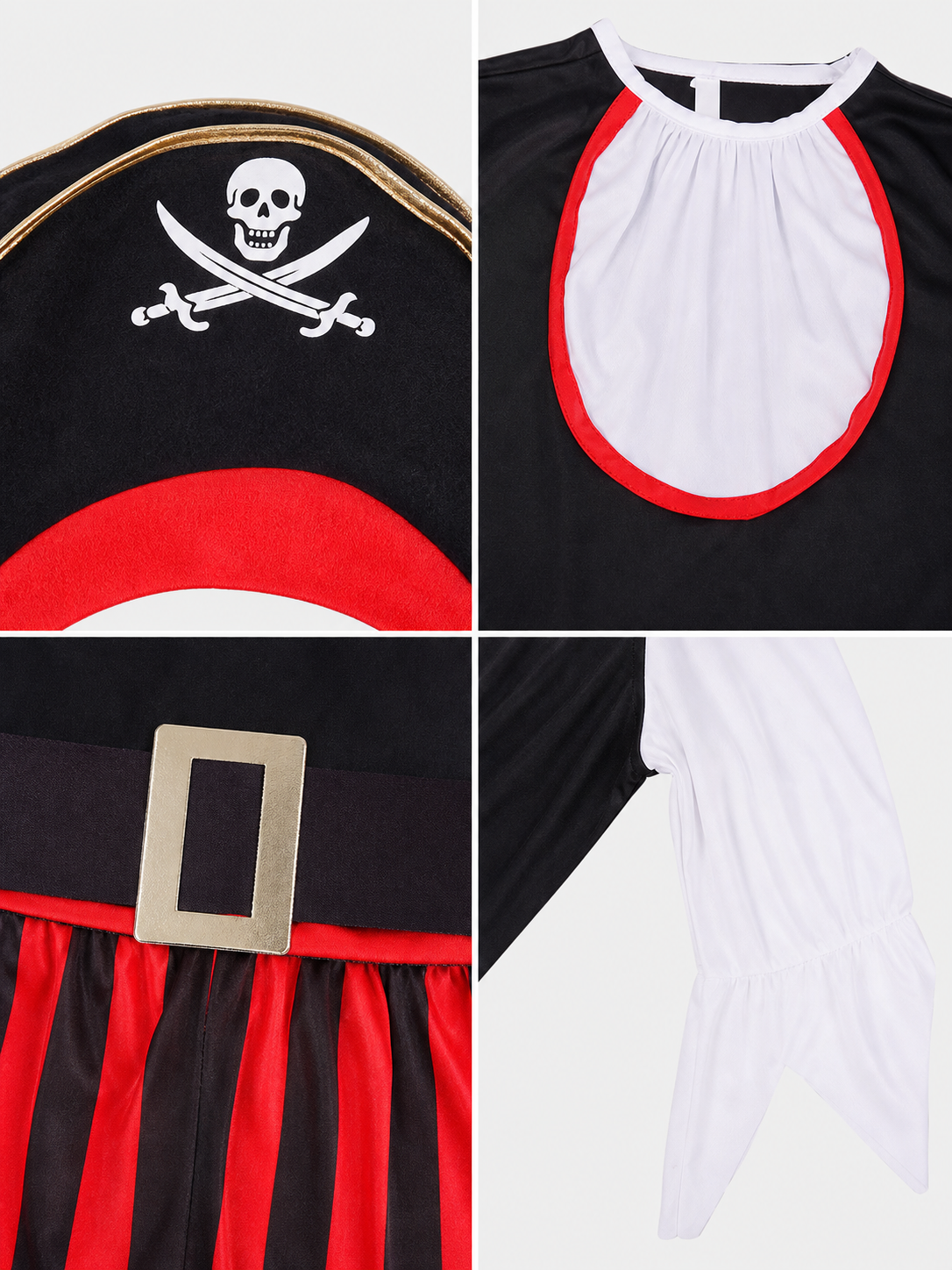 Pirate Costume for Carnival with Hat and Belt