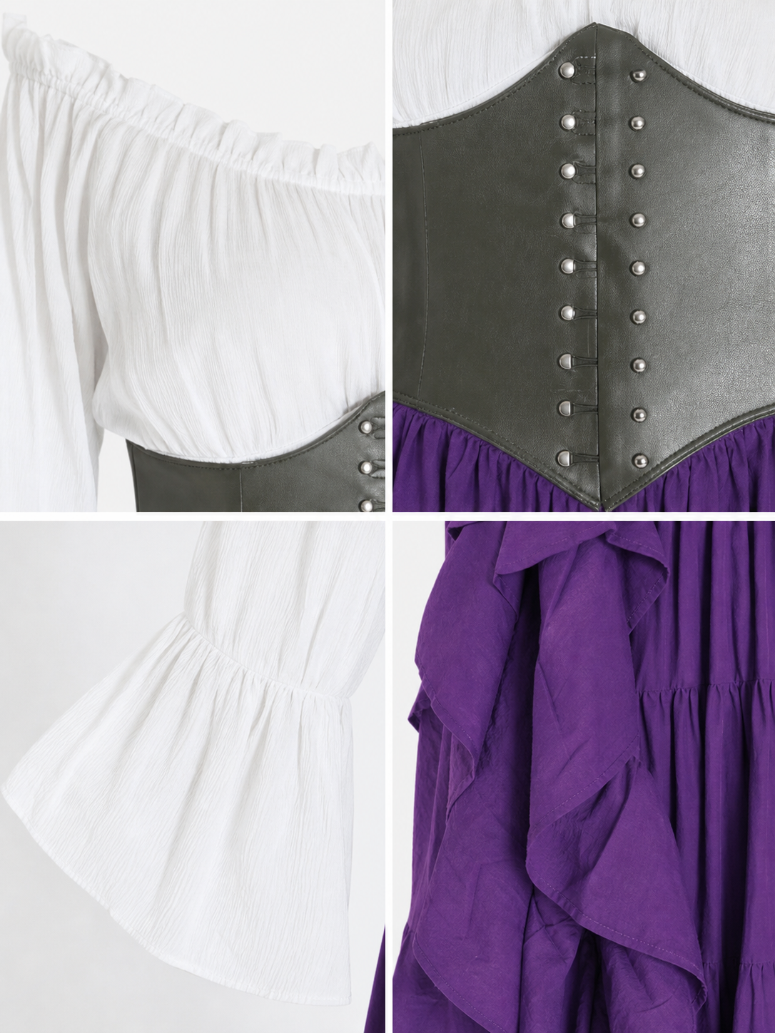 Historical Costume with Corset and Tiered Skirt