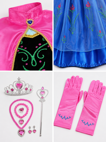 Princess Costume with Cape for Halloween