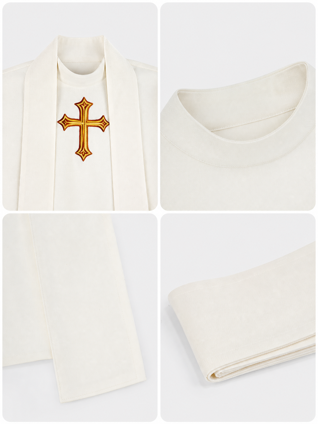 Cosplay Costume: White Cassock with Cross and Belt