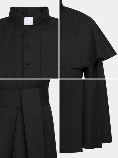 Black Religious Robe Costume for Role-Playing Games detail view