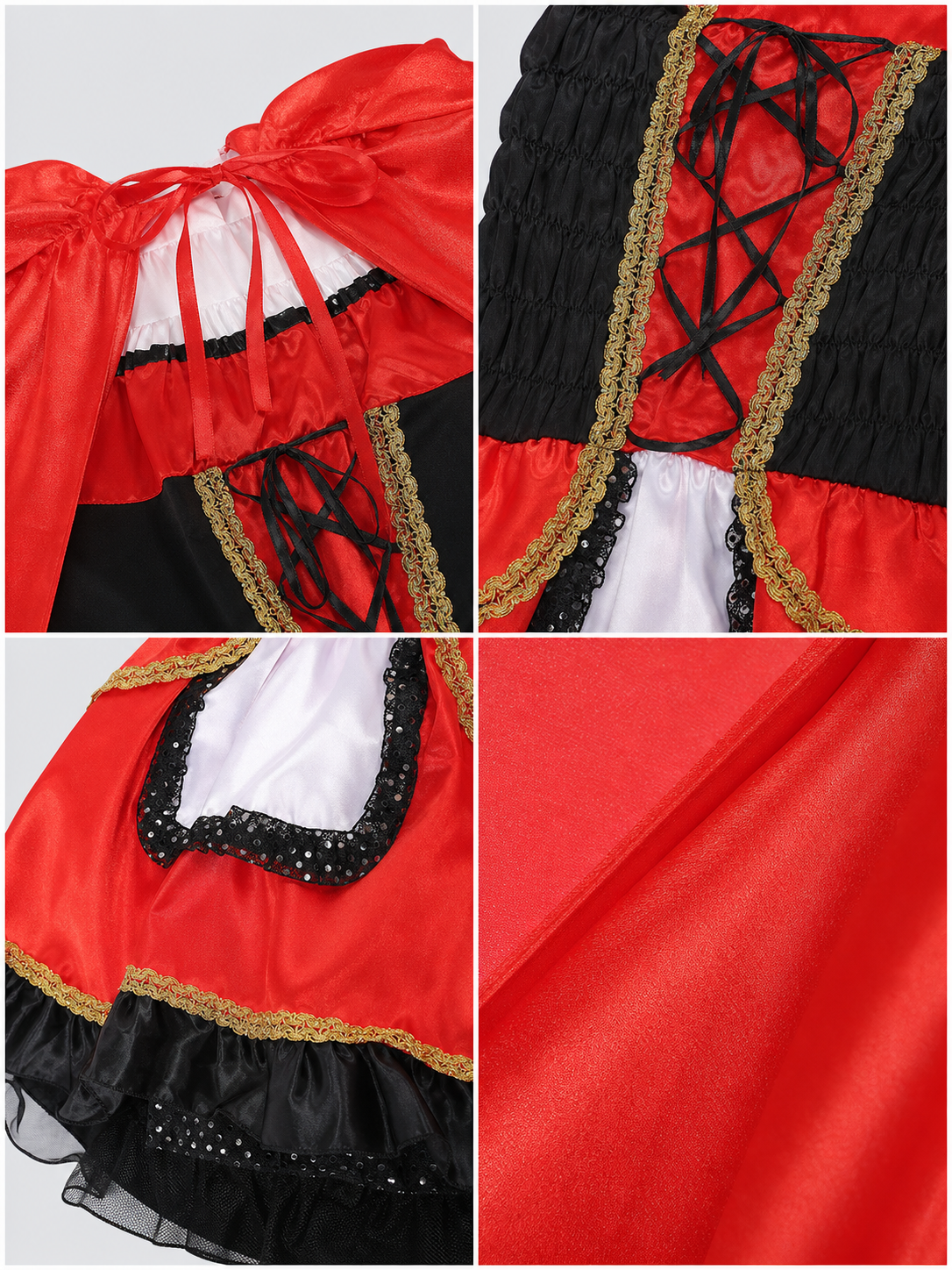 Little Red Riding Hood Carnival Costume with Cloak