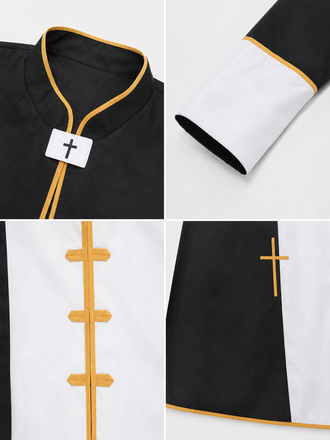 Ritual Robe with Cross, Black and White, Cosplay