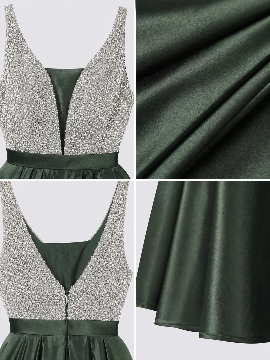Sleeveless Evening Dress with a V-Neckline