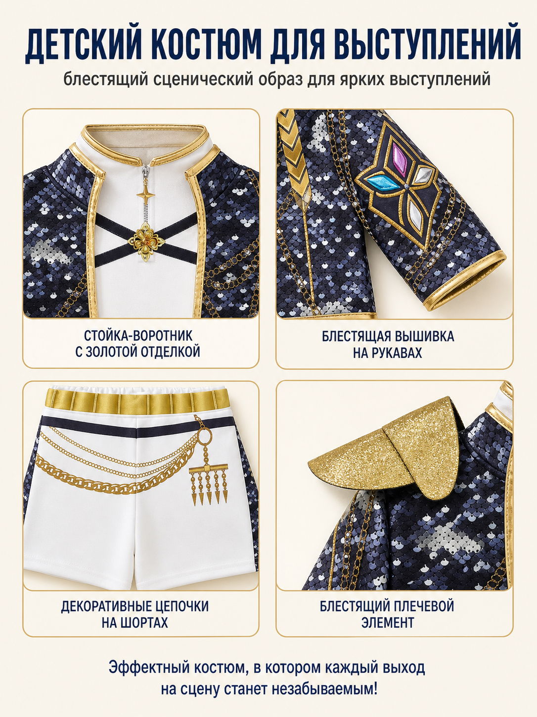 Stage Costume with Sequins and Gold
